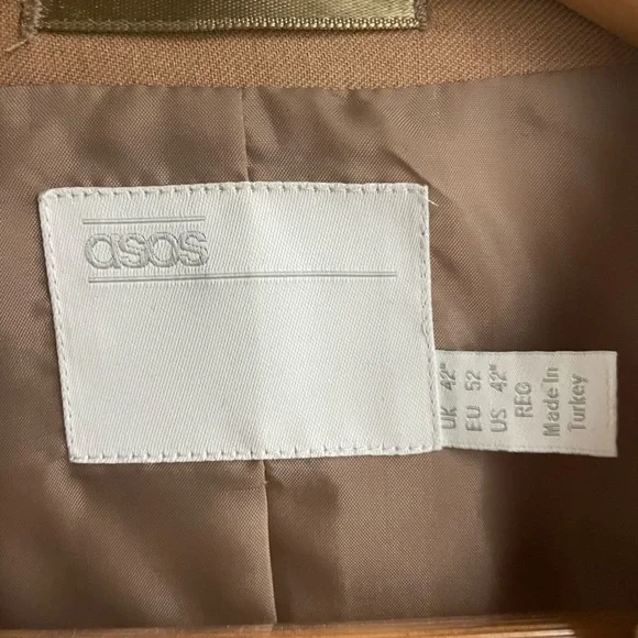 Asos White Mens Boxy Beige Linen Blazer - Picture 2 of 6